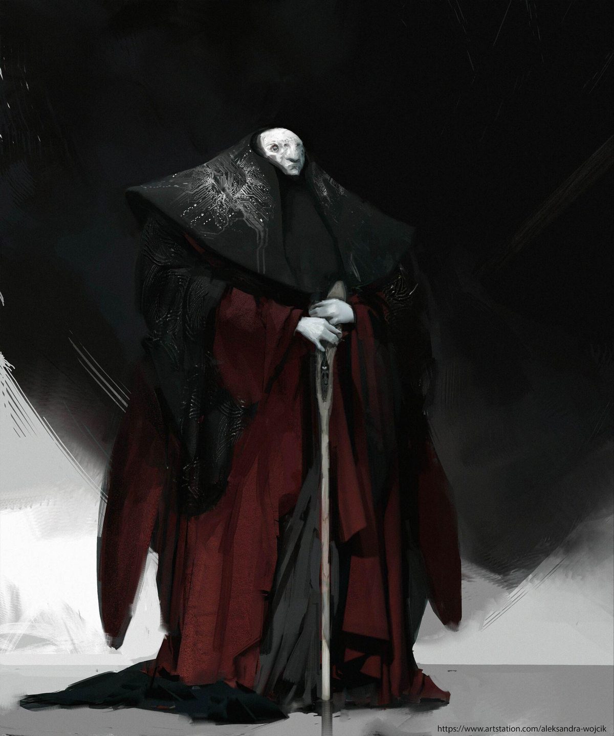 Final character design — alien humanoid inhabitants for sci-fi world, character concept art by Aleksandra Wojcik