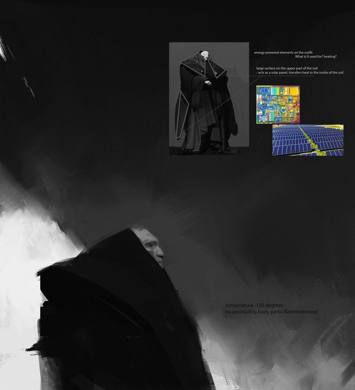 Character design explorations version 2, variation B — alien humanoid sci-fi character concept