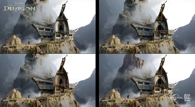 Architectural detail explorations — Stoick's house Viking architecture, How to Train Your Dragon