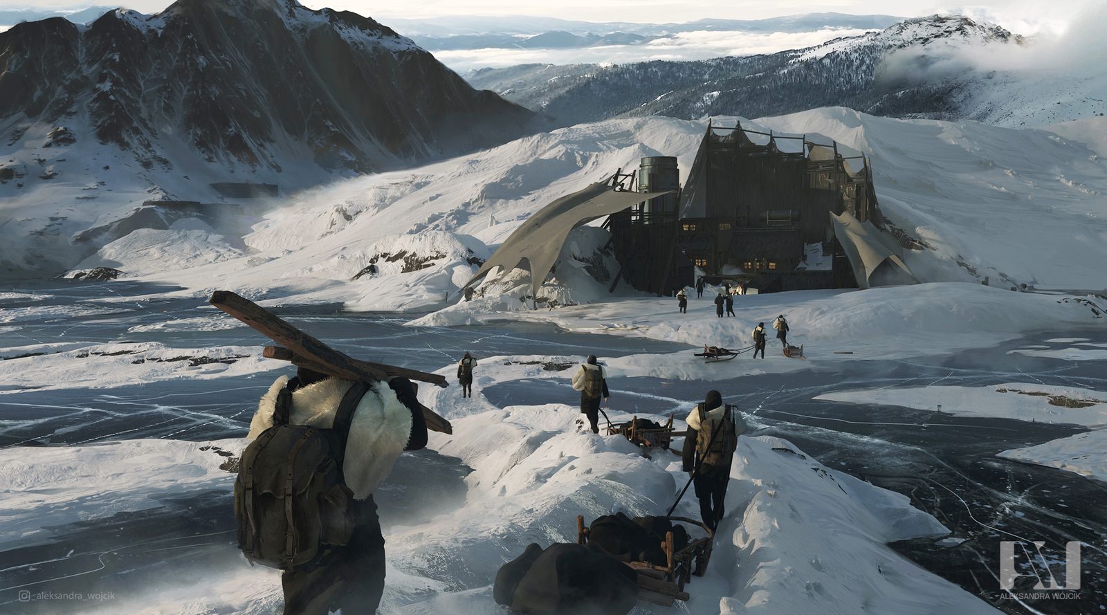 Winter landscape - environment concept art by Aleksandra Wojcik